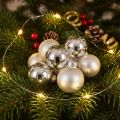 Weihnachtskugeln Glas Ø4cm Silber Glanz und Matt 24 Stück | Floristik24.ch