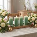 Durchgefärbte Stumpenkerzen Jadegrün 70x120mm – 4er Set für Dekoration und Tischgestaltung | Floristik24.ch