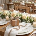Geschenkband Polyester Beige-Weiss 15mm 20m Hochzeit Dekoband | Floristik24.ch
