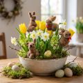 Osterhasen-Stecker mit Draht 5-7cm Braun Rot 20 Stück für Frühlings- und Osterdekorationen | Floristik24.ch