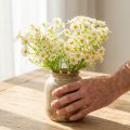 Künstlicher Kamille-Blütenbund aus Seidenstoff und Kunststoff 28 cm Weiss-Gelb 3 Stück | Floristik24.ch