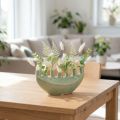 Keramikvase Schiffchenform mit 7 Öffnungen, Hellgrün 23×8,5×11 cm | Floristik24.ch