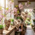 Dekohänger Holz Herz mit Schmetterling und Blumenmotiv 13,5x20cm Natur 6 Stück | Floristik24.ch