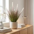 Kunstgras Zwiebelgras im Topf H57cm Grün Weiss Kunststoff | Floristik24.ch