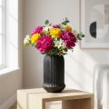 Keramikvase Schwarz mit Rillen Ø13cm H20cm | Floristik24.ch