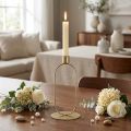 Kerzenständer Metall Gold Oval Ø10cm H21cm | Floristik24.ch