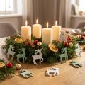 Streudeko aus Holz Rentiere Grün Weiss 4×3cm 72 Stück | Floristik24.ch
