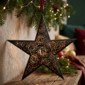 Weihnachtsanhänger Metallstern Schwarz Kupfer H25,5cm | Floristik24.ch