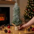Künstlicher Mini-Weihnachtsbaum beschneit im Jutesack H41cm Grün-Weiss | Floristik24.ch