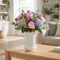 Keramik Vase mit Rillen Weiss 13 cm Durchmesser 20 cm Höhe | Floristik24.ch