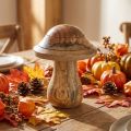 Holzpilz aus Mangoholz mit Rillen 10×Ø8cm Natur für Herbstdeko | Floristik24.ch