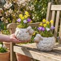 Keramik Pflanzgefäss Schaf-Design Weiss 17 cm, Set 2 Stk, für Garten & Wohnung | Floristik24.ch