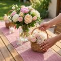 Tischläufer Jute Rosa 15cm x 10m für Dekoration und Bastelarbeiten | Floristik24.ch