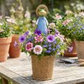 Frosch Übertopf aus Polyresin in Blau-Grün, Höhe 31,5 cm | Floristik24.ch