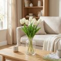 Künstliche Tulpen Weiss Creme 38cm Real-Touch 7 Stück | Floristik24.ch