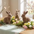 Dekofigur Hase Braun Beflockt Kunststoff 14cm 4 Stück | Floristik24.ch