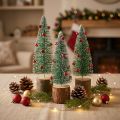 Tannenbäume Grün beschneit 20cm Ø6cm aus Holz und Kunststoff 4 Stück | Floristik24.ch
