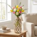Glasvase mit Makramee-Netz aus Jute, Natur, Ø10,5cm, H26cm | Floristik24.ch