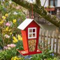 Vogelfutterstation aus Metall und Kunststoff H21cm Rot Weiss zum Hängen | Floristik24.ch