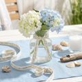Dekoband Baumwolle Creme Blau Taue 15mm 20m | Floristik24.ch