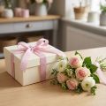 Geschenkband Rosa 15mm Breit mit Punkten aus Polyester-Baumwoll-Mix – 20m Länge für Dekorationen | Floristik24.ch
