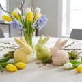 Keramik-Dekofiguren Hase 8,5 cm Gelb Grün Braun für Ostern 3er-Set | Floristik24.ch