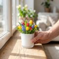 Glastopf aus Glas Ø7,8cm H8cm Weiss für Dekoration | Floristik24.ch