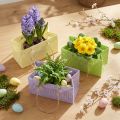 Geschenktaschen aus Papier mit gewebter Optik, 20×10×10 cm, Pastellfarben Grün, Gelb, Lila, 6 Stück | Floristik24.ch