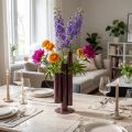 Metallvase Schlank Modern 31cm Bordeauxrot für Tischdeko | Floristik24.ch
