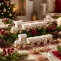 Holzeisenbahn Deko Weihnachtszug Weiss 20x3,5x6 cm 2 Stück | Floristik24.ch