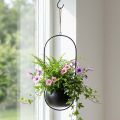Blumenampel aus Metall, Hängeampel, Zink, Schwarz, Ø15 cm, für Innen und Aussen | Floristik24.ch