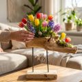 Wurzelschale aus Holz auf Metallständer Natur H38cm | Floristik24.ch