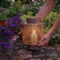 Deko Laterne Windlicht Metall mit Glaszylinder Rosé Ø18cm H29cm | Floristik24.ch