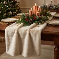 Tischläufer Kunstfell Beige 15×200cm – Tischband für Winter- und Weihnachtsdeko | Floristik24.ch
