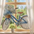 Dekoschild aus Holz mit Fahrrad-Motiv, Blau, Weiss, 31×25 cm, zum Hängen | Floristik24.ch