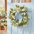 Blütenkranz künstliche Margeriten 55 cm Weiss-Gelb für Wohn- und Türdekoration | Floristik24.ch