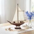 Segelboot Dekoration aus Pinienholz Braun 32×5×41cm | Floristik24.ch