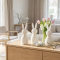Dekofigur Hase Kunststoff Weiss Faltoptik 13cm 3er-Set für Wohnzimmer und Büro | Floristik24.ch
