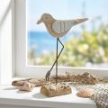Deko-Möwe aus Holz, Shabby Chic, Blau-Weiss, H32cm | Floristik24.ch