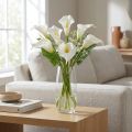 Kunstblume Calla Weiss mit Gelbem Stempel 35 cm im 10er-Set | Floristik24.ch
