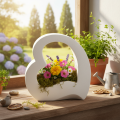Herzförmige Deko-Schale aus Keramik, 19 cm, Weiss, zum Bepflanzen und Dekorieren | Floristik24.ch