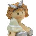 Floristik24 Deko-Figur Dame im Badeanzug Grau 10cm 2St