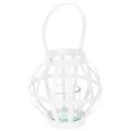 Floristik24 Gartenlaterne aus Metall und Glas, weiss, Ø18,5cm