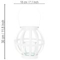 Gartenlaterne aus Metall und Glas, weiss, Ø18,5cm | Floristik24.ch