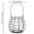 Gartenlaterne mit Henkel Metall Schwarz Windlicht Glas Ø17cm H15cm | Floristik24.ch