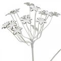 Floristik24 Gartenstecker-Blume, Gartendeko, Pflanzenstecker aus Metall Shabby Chic Weiß, Silbern L52cm Ø10cm 2St