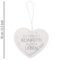 Geschenkanhänger Herz Konfetti Papier 9cm Weiss Silber 6 Stück | Floristik24.ch