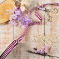 Geschenkband kariert Violett-Weiss 15mm x 20m aus Polyester und Viskose | Floristik24.ch