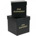 Floristik24 Geschenkbox „Eine Kleinigkeit“ Eckig Schwarz 14/12cm 2er-Set