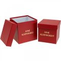 Floristik24 Geschenkbox „Eine Kleinigkeit“ eckig Rot 14/12cm 2er-Set